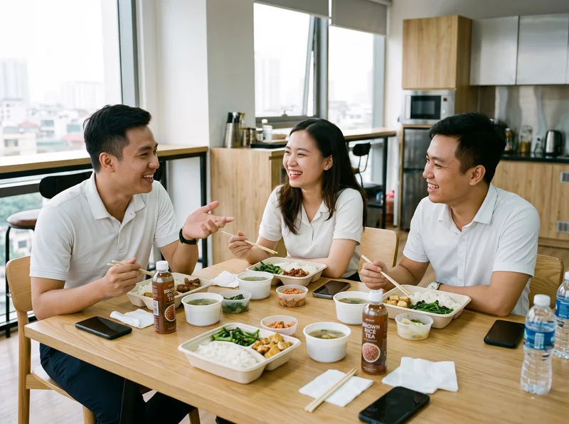 Đồng nghiệp ăn trưa tại Pantry